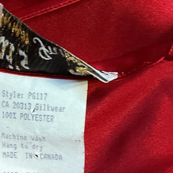 Vintage cross back Elegant Red Satin Slip Dress lingerie sleepwear maxi - Picture 4 of 9